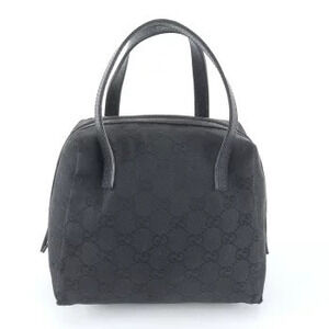 Gucci GG canvas leather Handbag tote bag black